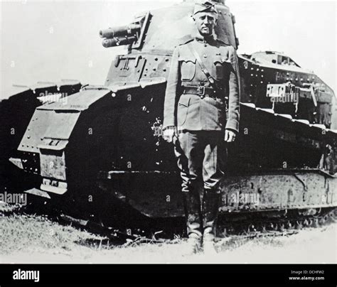 George Smith Patton Jr Us Tank Corps With A Renault Ft 17 In France