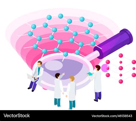 Scientists Nanotechnology Isometric Composition Vector Image