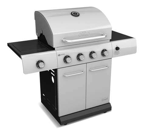 Master Chef Elite 4 Burner Convertible Propane Gas Bbq Grill With An