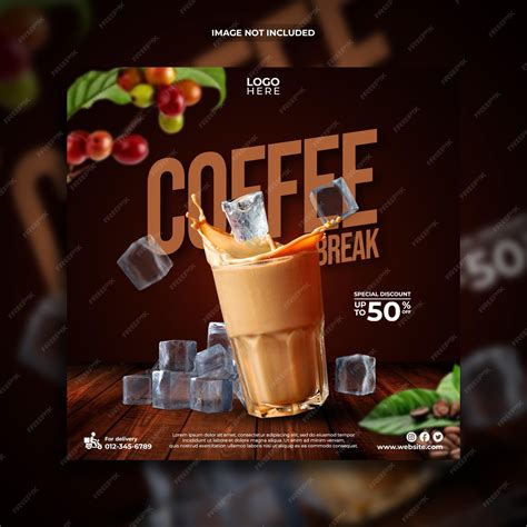 Premium PSD | Coffee break social media pos template