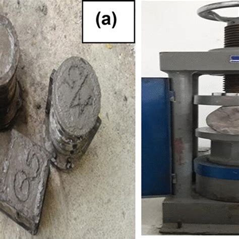 A Cylinder Specimens And B Split Tensile Strength Test Download