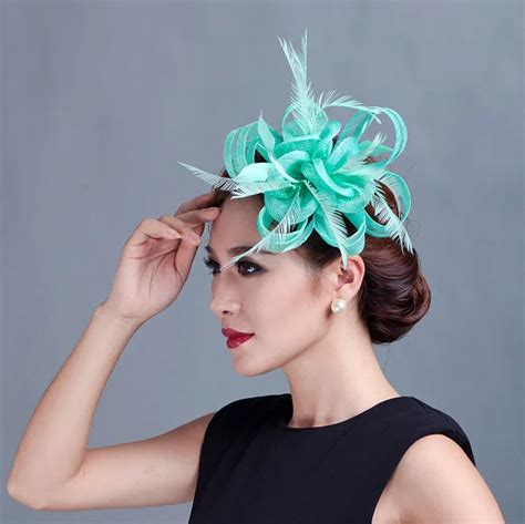 Buy Women Teal Loop Sinamay Hair Fascinators With