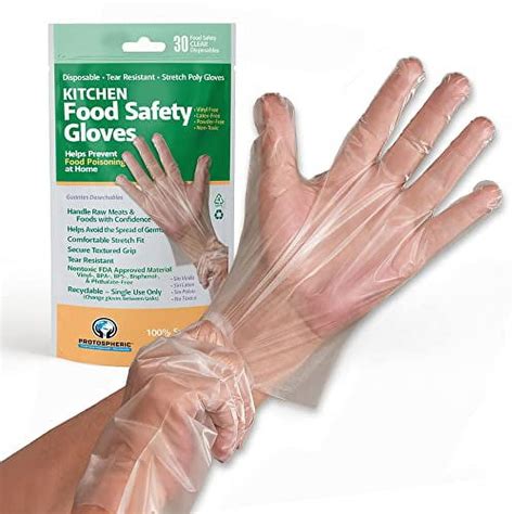 Protospheric Disposable Gloves Stretch Poly Clear Food Prepandcooking