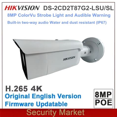 Original Hikvision Ds Cd T G Lsu Sl Mp Colorvu Strobe Light And