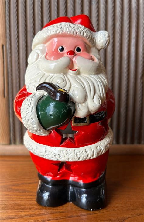 Vintage Santa Candle Holder Etsy