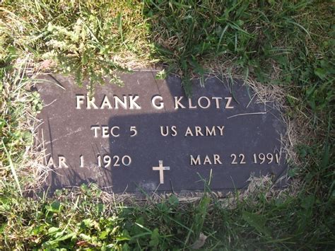 Frank Gorman Klotz 1920 1991 Find A Grave Memorial