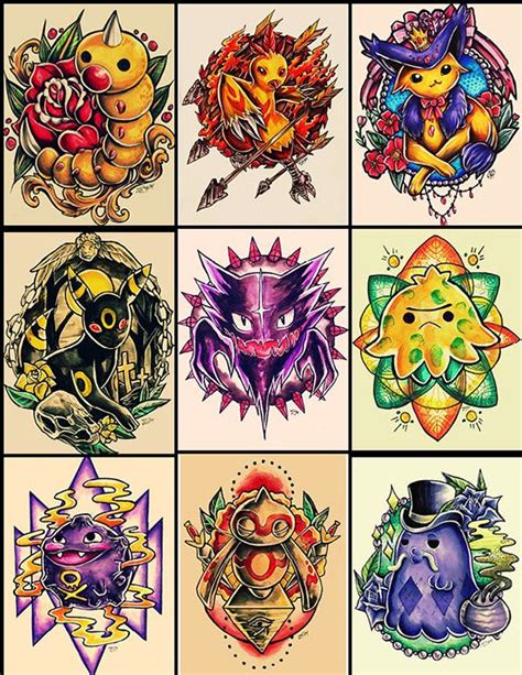 Pokemon Tattoo Designs On Behance Anime Tattoos Body Art Tattoos Cool