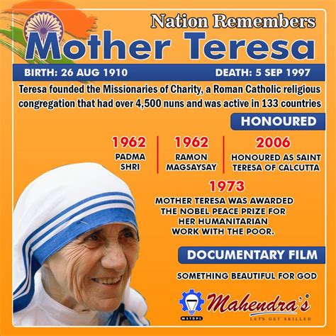 Remembering The Inspiring Legacy Of Mother Teresa