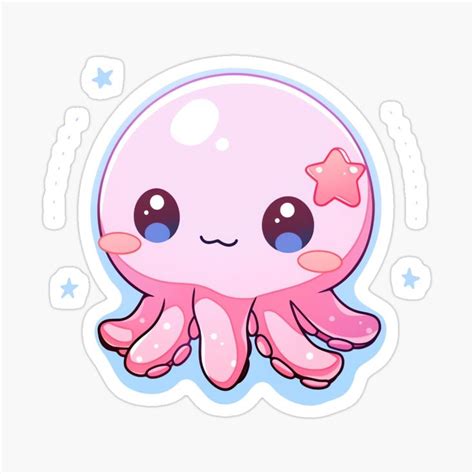 Cute Kawaii Octopus Smile By Cozykawaiiart Redbubble Милые каракули