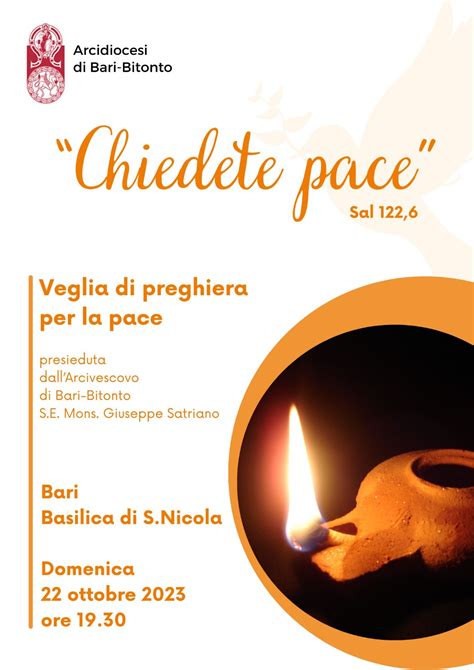 Chiedete Pace Veglia Di Preghiera Per La Pace Arcidiocesi Bari Bitonto