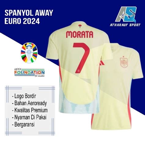 Jual Jersey Bola Spanyol Away Piala Eropa 2024 GradeOri Baju Bola