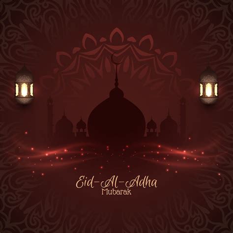 Eleganter Islamischer Eid Al Adha Mubarak Hintergrund Kostenlose Vektor