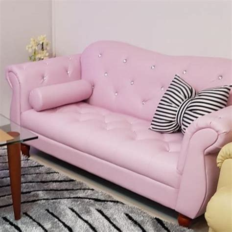 Pink Leather Sofa Set | Baci Living Room