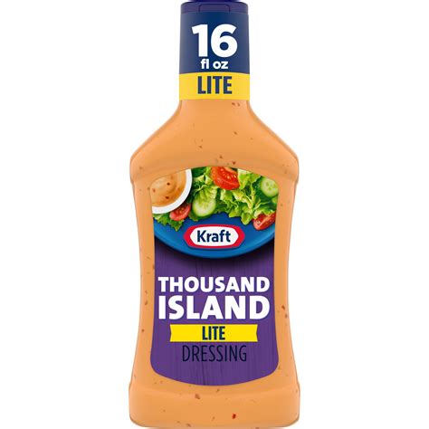 Kraft Thousand Island Lite Salad Dressing 16 Fl Oz Bottle