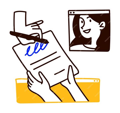 Gráfico Vectorial De Una Persona Firmando Un Contrato Digital Con Un