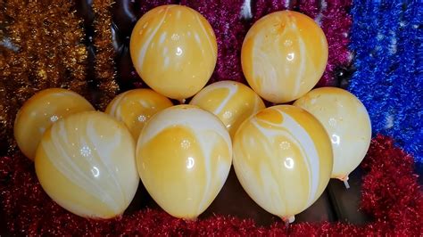 Indahnya Meniup Balon Marble Warna Kuning Oren Boss Balloon Video