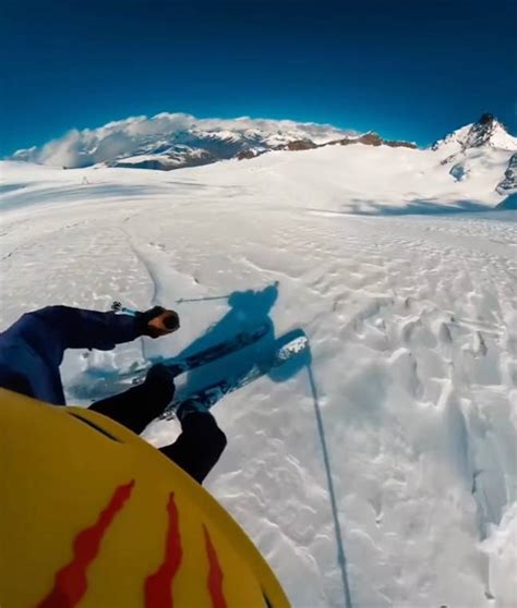 Skier Captures Terrifying Moment He Escapes Death Plunging Into A