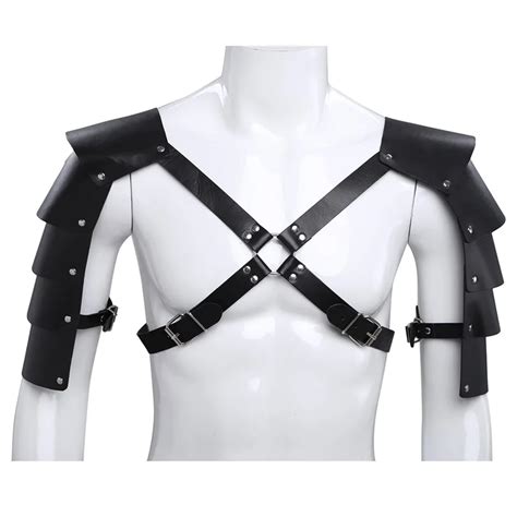 IEFiEL Sexy Men Lingerie Faux Leather Adjustable Body Chest Harness