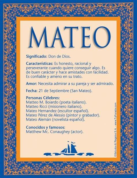 Mateo Significado De Mateo Nombre Mateo Origen Y Significado De