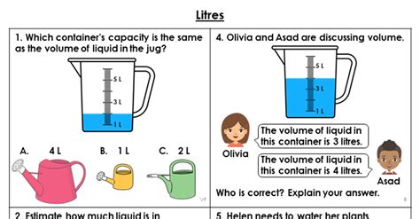 Litres Worksheet