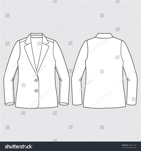 Blazer Jacket Corporate Wear Fashion Illustration Cad Technical