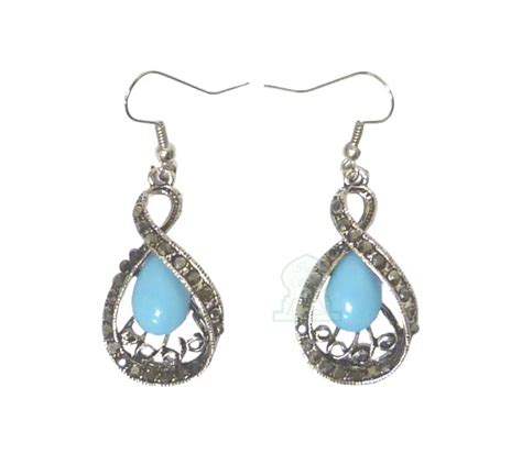 Boucles D Oreilles Pendantes En M Tal Argent Cisel Serties De Pierres