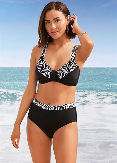 Black White Minimiser Bikini By Bonprix Swimwear