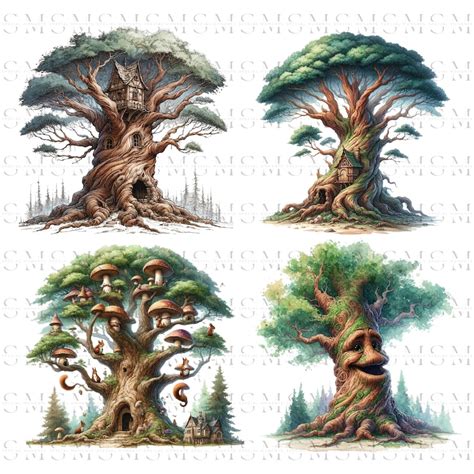 Enchanted Forest Trees Models Clipart Tree Owl Deer Enchanted