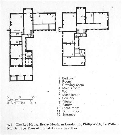 Plan Of Red House Bexleyhearth Kent Philip Webb For