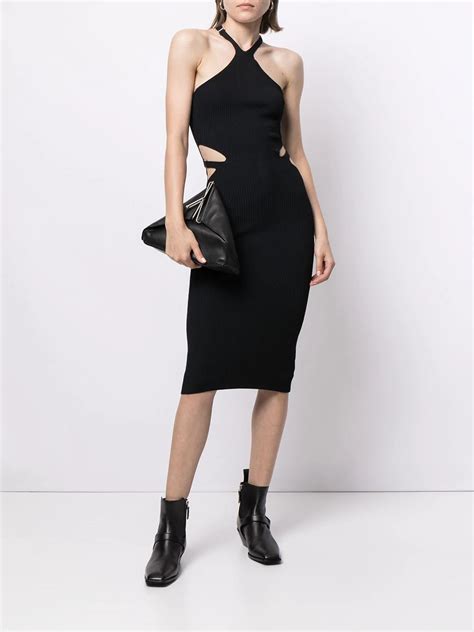 Shop Dion Lee Lustrate Fork Ribbed Knit Dress With Express Delivery