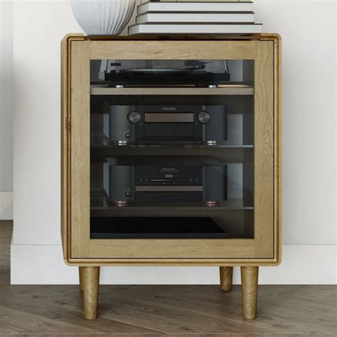 Scandic Solid Oak Furniture Hi-Fi Cabinet - Living Room Furniture