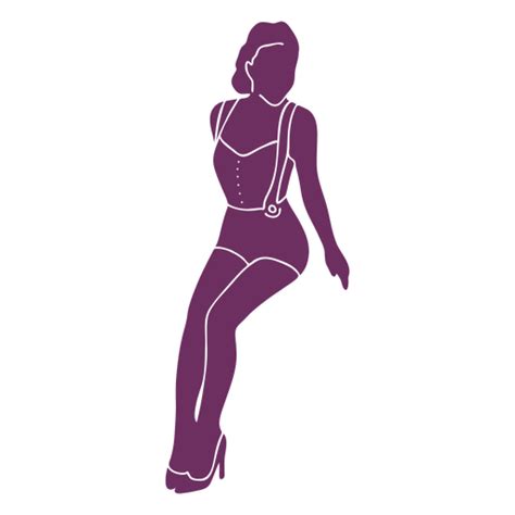 Design Png E Svg De Silhueta De Garota Pinup Elegante Para Camisetas