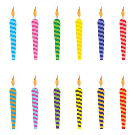 Birthday Candles Numbers Set Candles Numbers Cartoon — Stock Vector