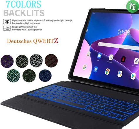 Lx T Smart Bluetooth Keyboard Leather Case With Touchpad And Light