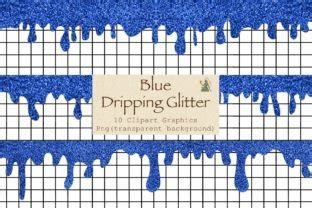 Blue Dripping Glitter Clipart Graphic By PawsitivelyAesthetic