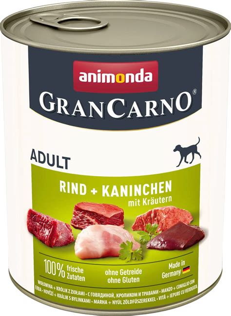 Animonda GranCarno Adult Rind Kaninchen und Kräuter Dose 800g 800 g