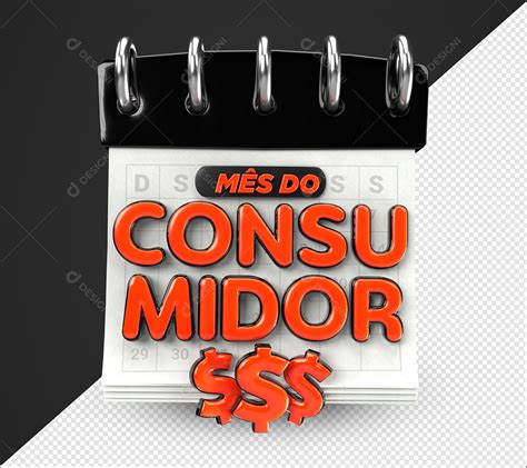 Mês Do Consumidor Selo 3D Vermelho Para Composição PSD download Designi