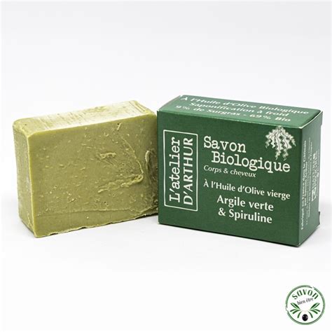 Savon L Huile D Olive Bio Argile Verte Spiruline