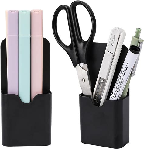 KALIONE Magnetic Pen Holders 2Pcs Black Magnetic Marker Holder Dry