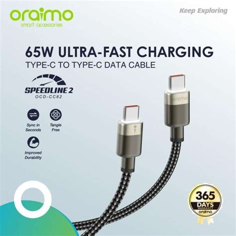 Jual Oraimo Speedline Kabel Data Type C Type C 65W Fast Charging OCD