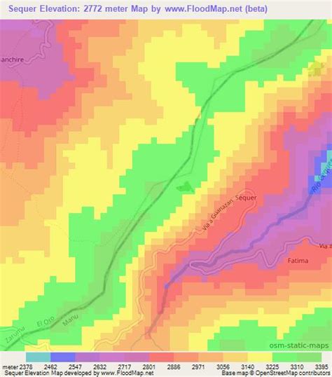 Elevation Of Sequerecuador Elevation Map Topography Contour