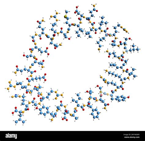 3d Imagen De La Fórmula Esquelética De La Hormona Del Crecimiento Estructura Química Molecular