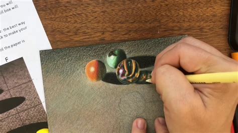 Drawing A Realistic Marble With Colored Pencils Youtube