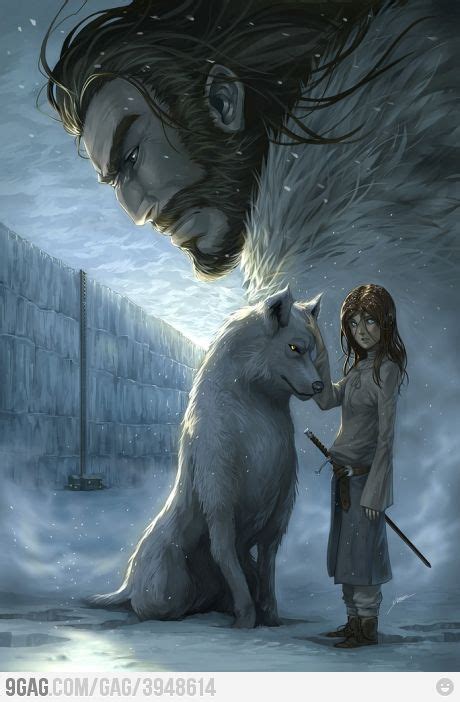 Winter Is Coming Arya With Her Direwolf From Game Of Thrones Dessin