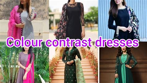 Colour Contrast Dresses 👗 Contrast Colour Combination Dress Ideas