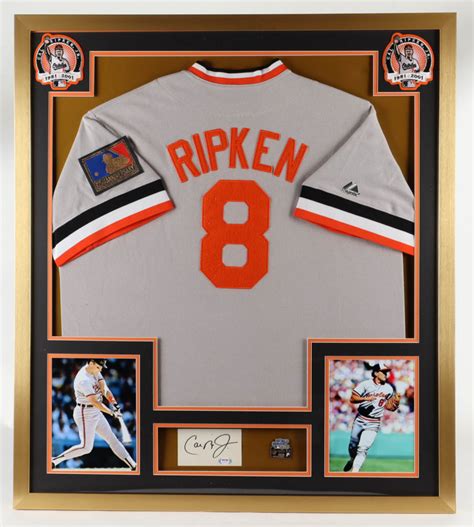 Cal Ripken Jr Signed X Custom Framed Cut Display With Jersey