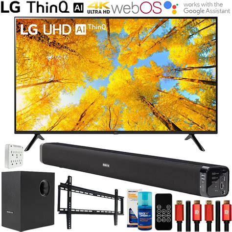 LG 50UQ7570PUJ 50 Inch 4K UHD Smart webOS TV Bundle with Deco Gear Home ...