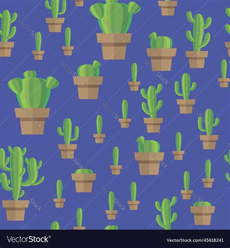 Set Of Green Cactus And Leaves Collection Vector Image