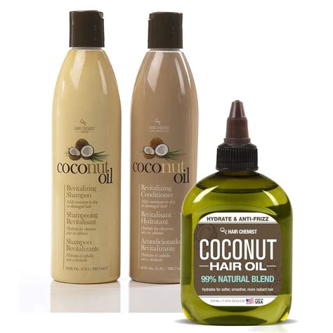 Hair Chemist Coconut Oil Shampoo And Conditioner 3 Pc Set