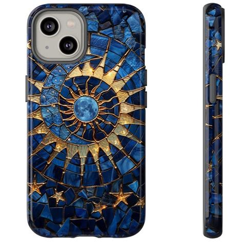 Stained Glass Phone Case Moon Etsy